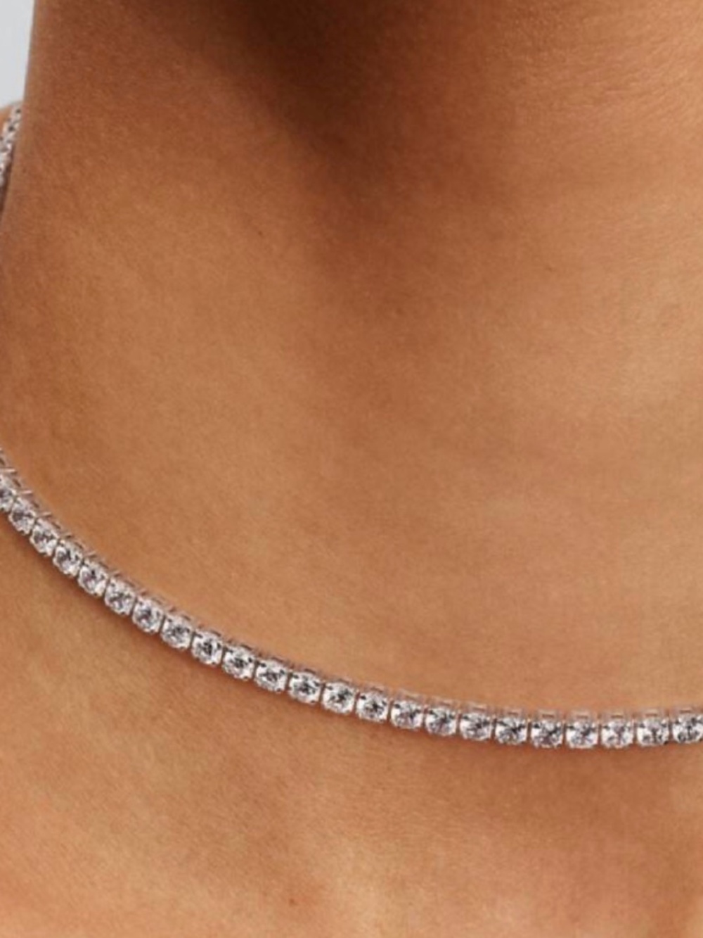 Tennis Choker Necklace Sterling silver